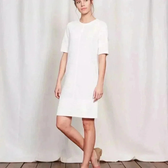 Boden | Hattie Shift Dress, Ribbed Ponte Knit, WW111, White, Size 6 - Picture 11 of 11